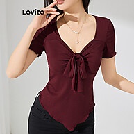 Lovito Camiseta Casual Com Cadarço: Estilo e Conforto para o Verão - imagem 2
