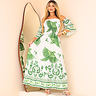 Vestido Longo Ciganinha Floral com Lastex - Estilo e Conforto para o Verão - imagem 1