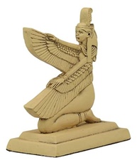 Estátua de Maat com Asas Ajoelhada - Deusa da Verdade e Justiça Egípcia em Resina - imagem 4