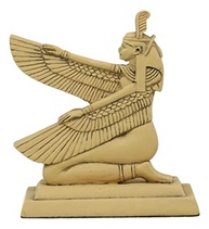Estátua de Maat com Asas Ajoelhada - Deusa da Verdade e Justiça Egípcia em Resina - imagem 2