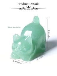 Estátua de Gato de Aventurina Verde - Cristal Escolhido à Mão para Decoração e Presente - imagem 4