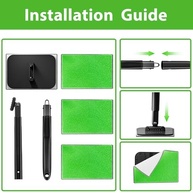 Limpador de Para-brisa Automotivo com 5 Almofadas de Microfibra e Alça Extensível - Verde - imagem 5