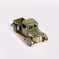Miniatura de Caminhonete Metálica Verde 20x5x7 cm - Carro Retrô Decorativo em Metal para Coleção e Brincadeiras - imagem 2
