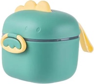 Porta Leite em Pó Infantil Dinossauro com Dosador e Alça - Verde Amarelo - imagem 1