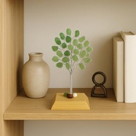 Árvore de Quartzo Verde Natural com Base em Madeira – Energia, Decoração e Espiritualidade - imagem 4