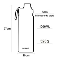 MODUS Garrafa Térmica Esportiva 1000ML Aço Inoxidável Isolamento a Vácuo - Verde Escuro - imagem 4