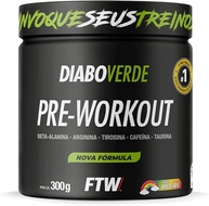 FTW Pré-Treino Diabo Verde em Pó com Cafeína, Aminoácidos Beta‑Alanina e Arginina para Treinos e Atividades Físicas - Pote 300 g (Sabor: Arco Iris) - imagem 1