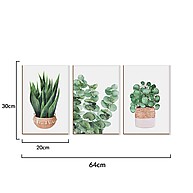 Quadros Decorativos Folhagens: Kit 3 Placas para um Lar Verde - imagem 1