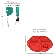 Kit Alimentação Infantil com 4 Divisórias - Talheres Ergonômicos Marcus e Marcus Verde - imagem 3