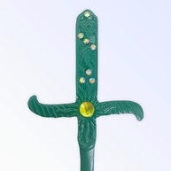 Adaga Cigana Metal Verde 19 cm com Pedra Verde e Strass - imagem 3