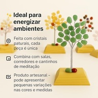 Árvore de Quartzo Verde Natural com Base em Madeira – Energia, Decoração e Espiritualidade - imagem 5