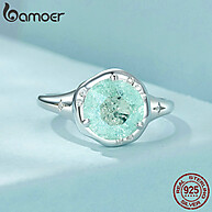 Anel Prata 925 Bamoer com Zircônia Verde - imagem 2