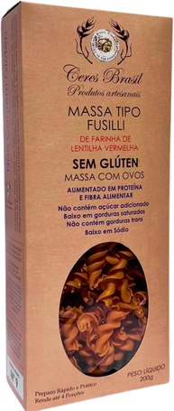 Macarrão Fusilli de Lentilha Vermelha Sem Glúten Ceres 200g - imagem 1