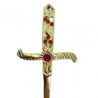 Adaga Cigana em Metal Dourado com Pedra Vermelha - 19 cm - Estilo Étnico e Místico - imagem 3