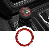 Anel de Decoração Câmbio 4WD Fibra de Carbono Vermelho para Jeep Wrangler JL JLU 2018-2021 - RUIANTE - imagem 2