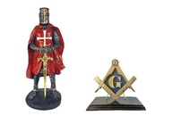 Cavaleiro Medieval Ordem dos Templários Vermelho 23cm - Estátua em Resina Colecionável - imagem 3