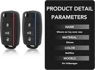 Capa Chave Canivete VW Up, Jetta, Fox, Gol, Voyage (3 Botões) - Vermelho e Preto - imagem 3