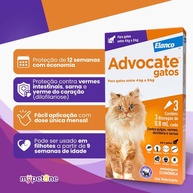 Advocate Gatos: Proteção Total Contra Pulgas e Vermes - imagem 2