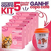 Vermífugo para Gatos Chemital: Kit com 5 + Copo! - imagem 1