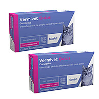 Vermífugo para Gatos: Kit 2x Vermivet Biovet 4 Comprimidos - imagem 1