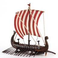 Escultura Viking Drakkar 16cm - Veronese Design Pintada à Mão com Listras - imagem 2