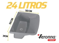 Tanque Plástico para Lavanderia 24L com Sifão e Válvula - Veronna Cinza Claro - imagem 3