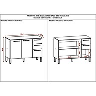 Balcão de Cozinha 120cm: Freijó/Gris Versalhes - imagem 2