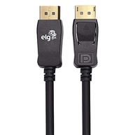 Cabo DisplayPort Premium Para Alta Performance, Suporta 8K, UHDTV, Versão 1.4V, 240Hz, Ultra High Speed 32,4Gbps, 2 Metros, Preto, DP1420, ELG - imagem 1
