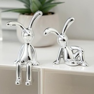 Estatuetas de Coelho Modernas em Prata - Decoração Versátil para Casa e Escritório - imagem 4
