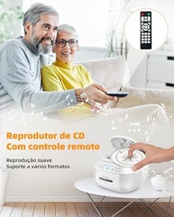 CD Player Portátil Bluetooth 5.1 com Rádio AM/FM, Cassete e USB - Som Imersivo e Versátil - imagem 3