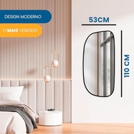 Espelho de Corpo Inteiro 110x53 cm com Moldura Preto – Design Moderno e Versátil para Ambientes - imagem 4
