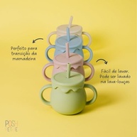 Copo de Silicone 2 em 1 com Canudo Posh Petite Rosa Bebê - Seguro, Prático e Versátil - imagem 5