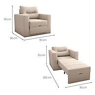 Sofá-Cama Solteiro Marisol Suede Bege – Conforto e Versatilidade - imagem 2