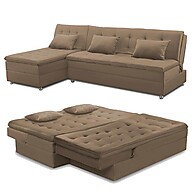 Sofá Cama King 5 Lugares 2,70m Alice Suede – Conforto e Versatilidade - imagem 2