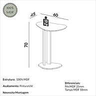 Mesa Auxiliar Orgânica 60cm: Design e Versatilidade - imagem 2