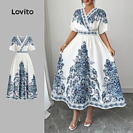 Vestido Boho Azul e Branco: Estilo e Conforto - imagem 1