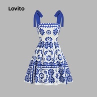 Vestido Boho Azul Lovito: Estilo e Conforto! - imagem 1