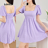 Vestido Casual Plissado para Mulheres Lovito – Estilo e Conforto - imagem 1
