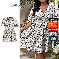 Vestido Curto Estampado com Amarração na Cintura Plus Size - imagem 1