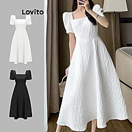 Vestido Elegante Branco com Manga Bufante e Gola Quadrada - imagem 1