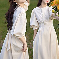 Vestido Elegante com Cinto e Botão Frontal – Branco/Preto - imagem 1