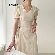 Vestido Elegante Lovito com Cadarço Multicolorido - imagem 1