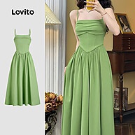 Vestido Elegante Lovito: Linhas Pregueadas e Sofisticação - imagem 1
