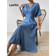 Vestido Elegante Lovito: Plissado e Perfeito! - imagem 1