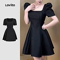 Vestido Elegante Simples Lovito para Primavera e Verão: Conforto e Estilo em Um Só Look - imagem 1