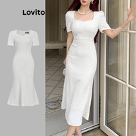 Vestido Floral Jacquard Lovito: Elegância em Cada Detalhe - imagem 1