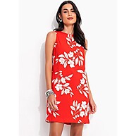 Vestido Floral Vermelho Quintess: Leve e Elegante - imagem 1