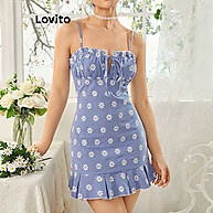 Vestido Fofo Floral com Cadarço e Babados – L79AD075 - imagem 1