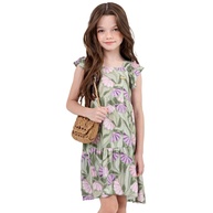Vestido Infantil Verde Babados: Charme e Conforto! - imagem 1