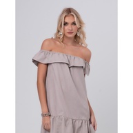 Vestido Jacquard Bege: Elegância e Conforto - imagem 1